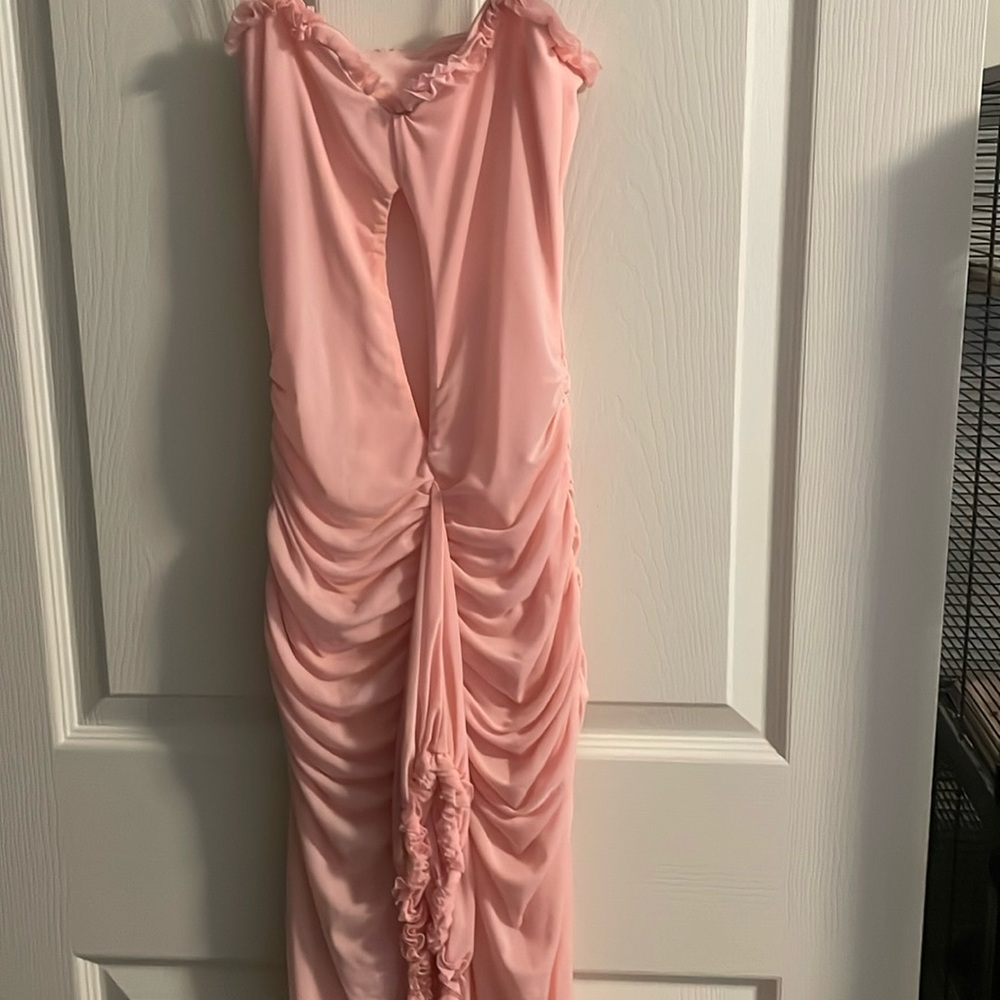 Light pink colored dress.
